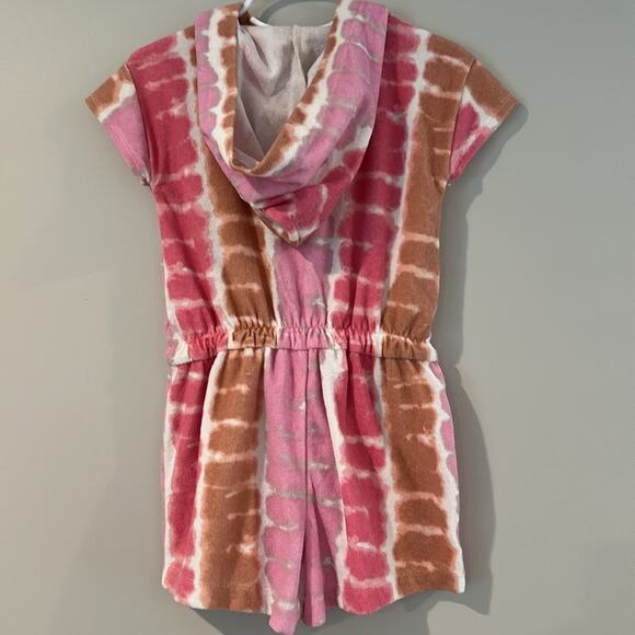 Crewcuts Pink and Brown Striped Kids Swim Coverup - Picture 7 of 9